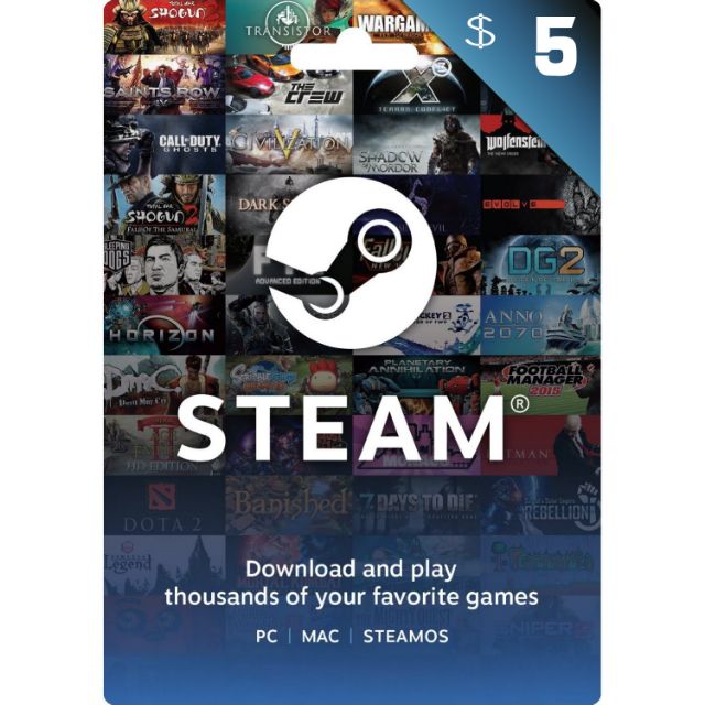 Steam Gift Card 5 USD - Steam Key