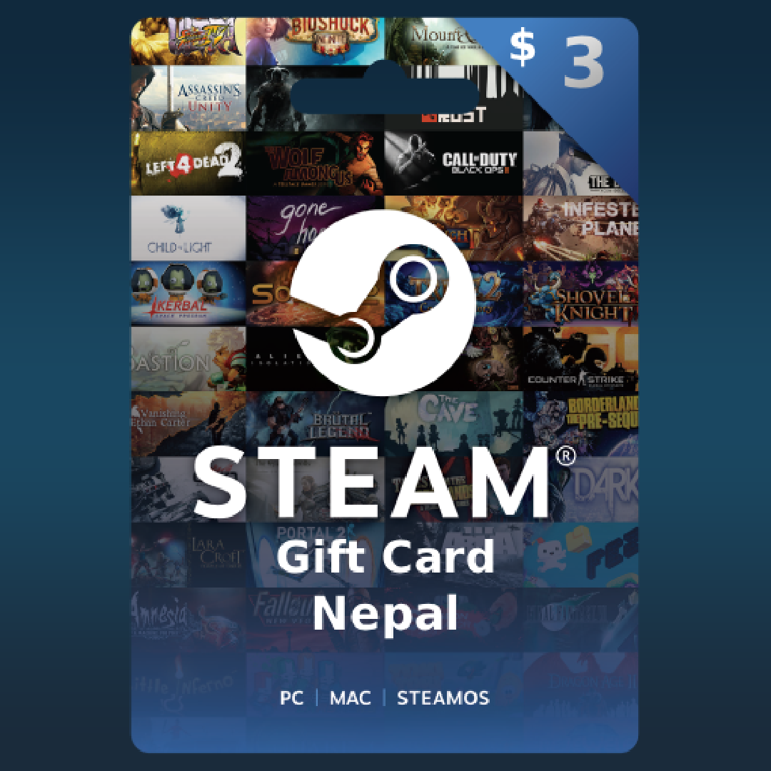 Steam Gift Card 3 USD - Steam Key - NEPAL