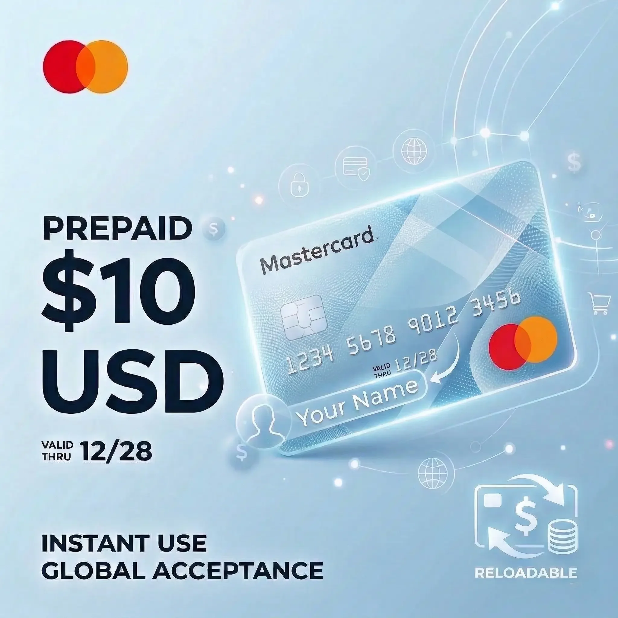 Prepaid Virtual Mastercard 10 USD - Mastercard Key - GLOBAL